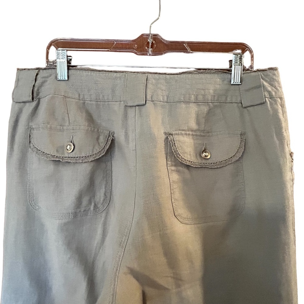 INC International Concepts Women's Beige 100% Linen Wide Leg Pants Size 12 - Picture 7 of 14